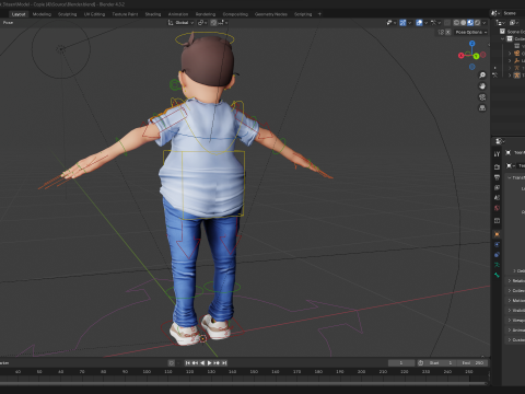 Cartoon Smart Boy with Glasses Cute Stylized Kid 3D 模型
