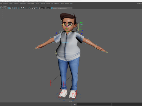 Cartoon Smart Boy with Glasses Cute Stylized Kid 3D 模型