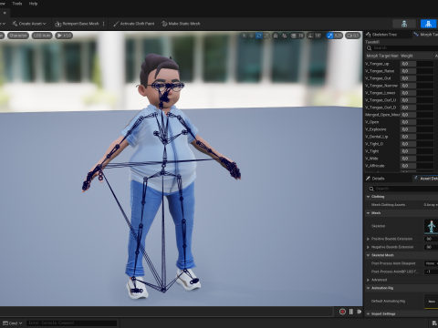 Cartoon Smart Boy with Glasses Cute Stylized Kid 3D 模型