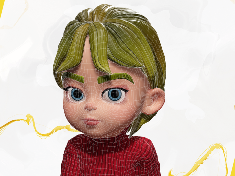 Charming Stylized Cartoon Little Toon Girl 3D 模型