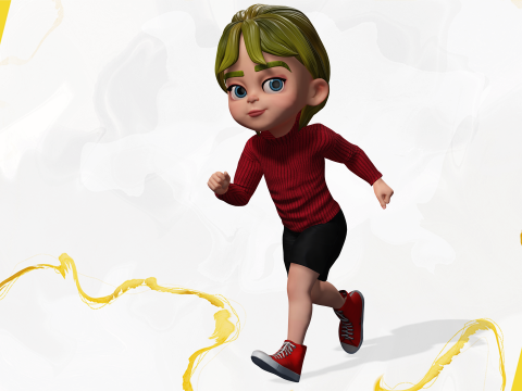 Charming Stylized Cartoon Little Toon Girl 3D 模型
