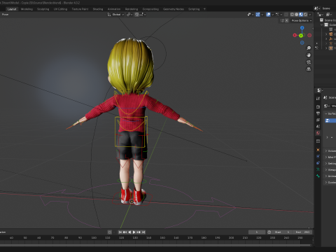 Charming Stylized Cartoon Little Toon Girl 3D 模型