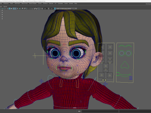 Charming Stylized Cartoon Little Toon Girl 3D 模型