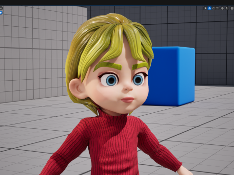 Charming Stylized Cartoon Little Toon Girl 3D 模型
