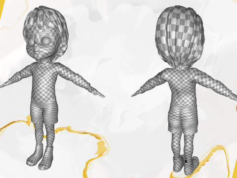 Charming Stylized Cartoon Little Toon Girl 3D 模型