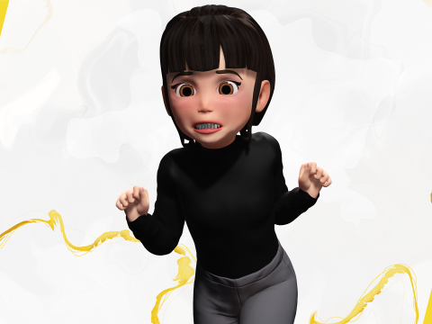 Charming Stylized Cartoon Toon Girl Rigged Character 3Dモデル