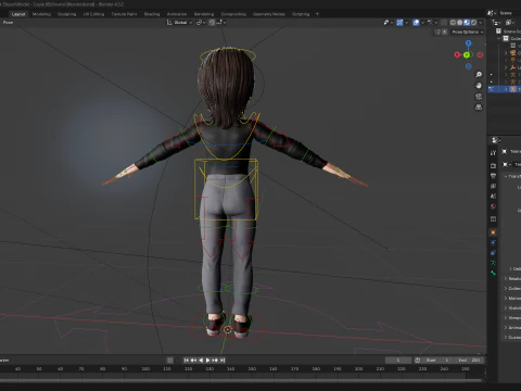 Charming Stylized Cartoon Toon Girl Rigged Character 3D Model