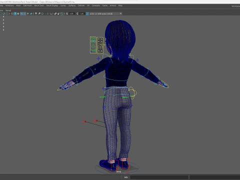 Charming Stylized Cartoon Toon Girl Rigged Character 3D Model