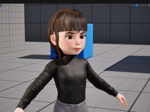 Charming Stylized Cartoon Toon Girl Rigged Character 3Dモデル