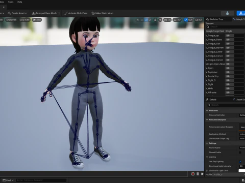 Charming Stylized Cartoon Toon Girl Rigged Character 3D Model