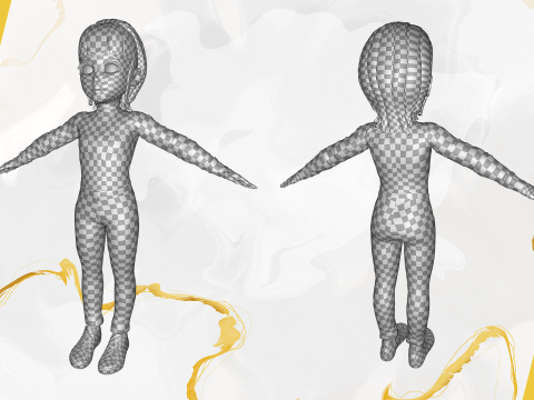 Charming Stylized Cartoon Toon Girl Rigged Character 3Dモデル