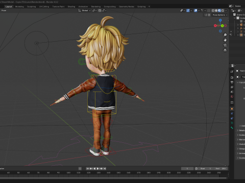 Blue Eyes Stylized Toon 3D Boy Cartoon Character Rigged Modello 3D