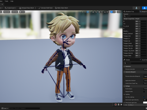 Blue Eyes Stylized Toon 3D Boy Cartoon Character Rigged Modello 3D