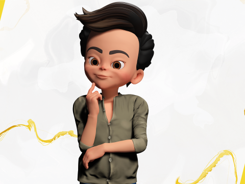 Energetic 3D Cartoon Boy Character Rigged Adventurous Model 3D