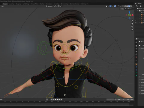ऊर्जावान 3डी कार्टून बॉय चरित्र साहसी साहसी 3D मॉडल