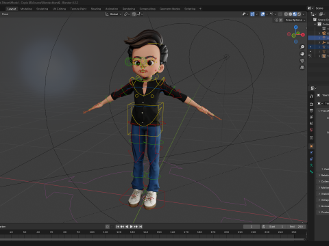 Energetic 3D Cartoon Boy Character Rigged Adventurous Model 3D