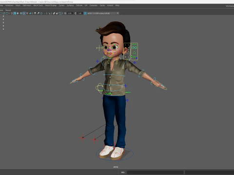 ऊर्जावान 3डी कार्टून बॉय चरित्र साहसी साहसी 3D मॉडल