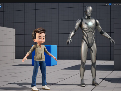 ऊर्जावान 3डी कार्टून बॉय चरित्र साहसी साहसी 3D मॉडल