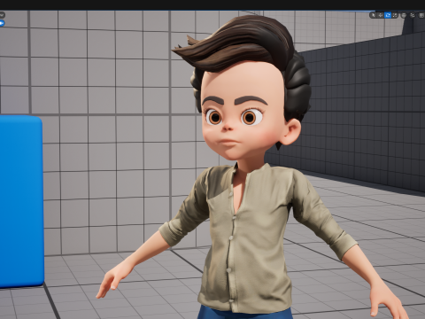 Energetic 3D Cartoon Boy Character Rigged Adventurous Model 3D