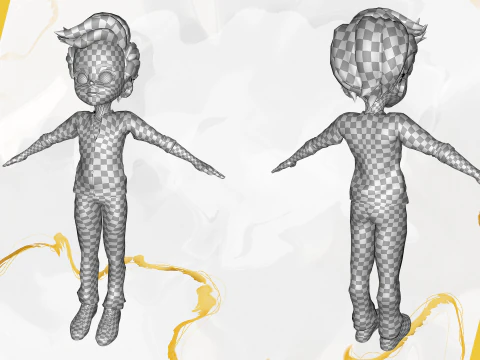 ऊर्जावान 3डी कार्टून बॉय चरित्र साहसी साहसी 3D मॉडल