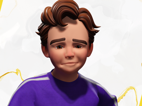 Stylized Toon Boy in Sporty Outfit Rigged 3D Character Athle 3D Модель