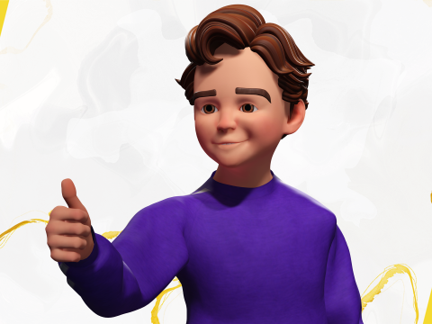 Stylized Toon Boy in Sporty Outfit Rigged 3D Character Athle 3D Модель
