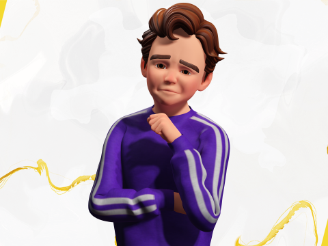 Stylized Toon Boy in Sporty Outfit Rigged 3D Character Athle 3D Модель