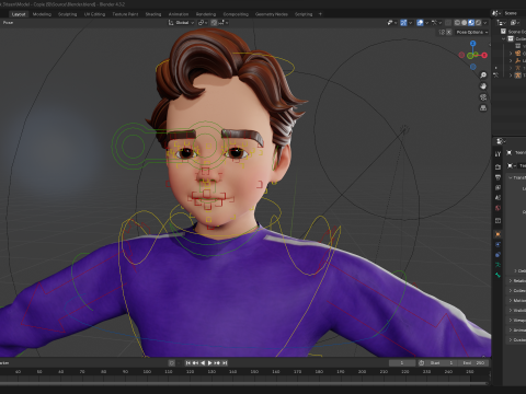 Stylized Toon Boy in Sporty Outfit Rigged 3D Character Athle 3D Модель