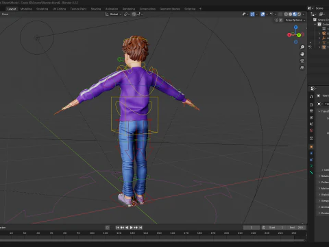 Stylized Toon Boy in Sporty Outfit Rigged 3D Character Athle 3D Model
