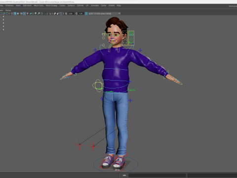 Stylized Toon Boy in Sporty Outfit Rigged 3D Character Athle 3D Модель