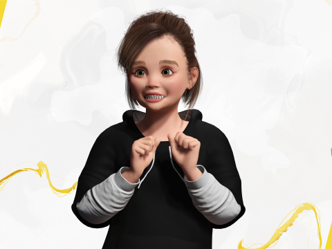 Adorable Stylized Girl Character Game Ready Charming 3d Cart 3D 모델