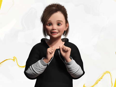 Adorable Stylized Girl Character Game Ready Charming 3d Cart 3D 모델