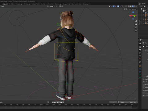 Adorable Stylized Girl Character Game Ready Charming 3d Cart 3D 모델