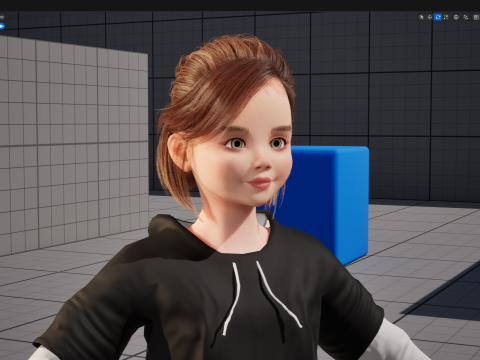 Adorable Stylized Girl Character Game Ready Charming 3d Cart 3D 모델