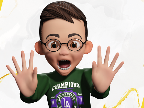 Smart Stylized Boy Character with Glasses Rigged and Ready Modello 3D
