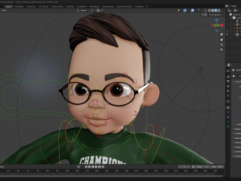 Smart Stylized Boy Character with Glasses Rigged and Ready Modello 3D