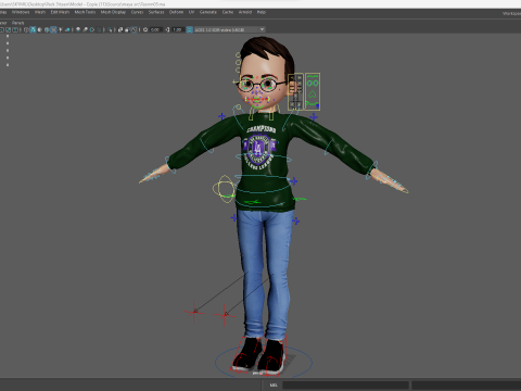 Smart Stylized Boy Character with Glasses Rigged and Ready Modello 3D