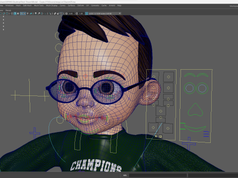 Smart Stylized Boy Character with Glasses Rigged and Ready Modello 3D