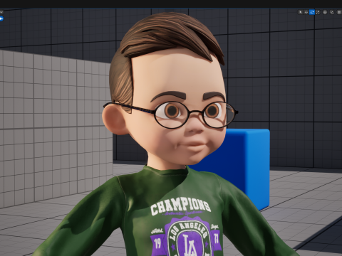 Smart Stylized Boy Character with Glasses Rigged and Ready Modello 3D