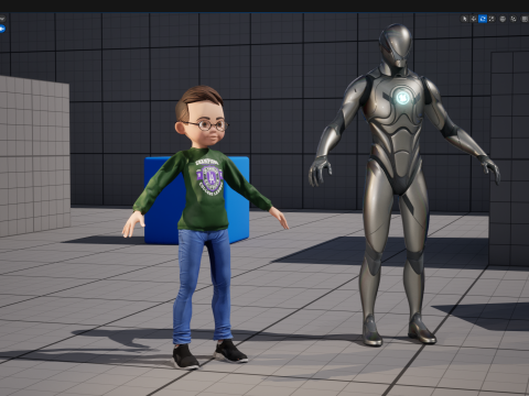 Smart Stylized Boy Character with Glasses Rigged and Ready Modello 3D