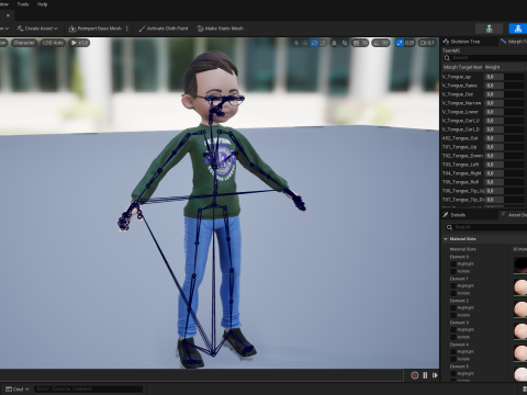 Smart Stylized Boy Character with Glasses Rigged and Ready Modello 3D