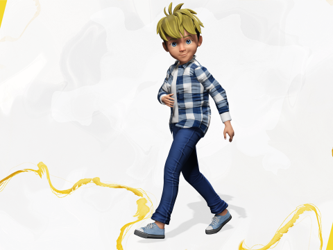 Charming Rigged Stylized 3D Cartoon Boy Character Game 3D मॉडल