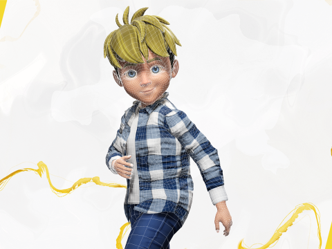 Charming Rigged Stylized 3D Cartoon Boy Character Game 3D मॉडल