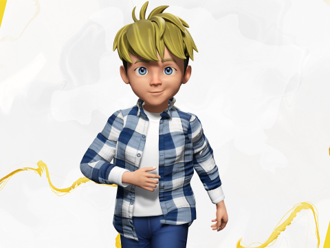 Charming Rigged Stylized 3D Cartoon Boy Character Game 3D मॉडल