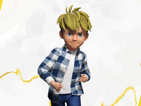 Charming Rigged Stylized 3D Cartoon Boy Character Game 3D मॉडल