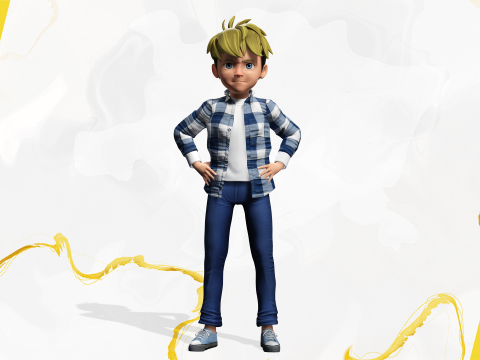 Charming Rigged Stylized 3D Cartoon Boy Character Game 3D मॉडल