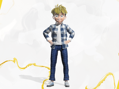 Charming Rigged Stylized 3D Cartoon Boy Character Game 3D मॉडल
