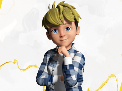 Charming Rigged Stylized 3D Cartoon Boy Character Game 3D मॉडल