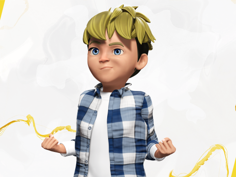 Charming Rigged Stylized 3D Cartoon Boy Character Game 3D मॉडल