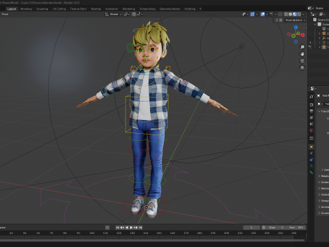 Charming Rigged Stylized 3D Cartoon Boy Character Game 3D मॉडल